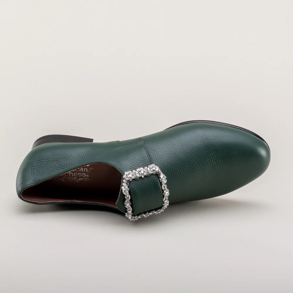 Schuyler 18th Century Shoes (Green) - Image 15