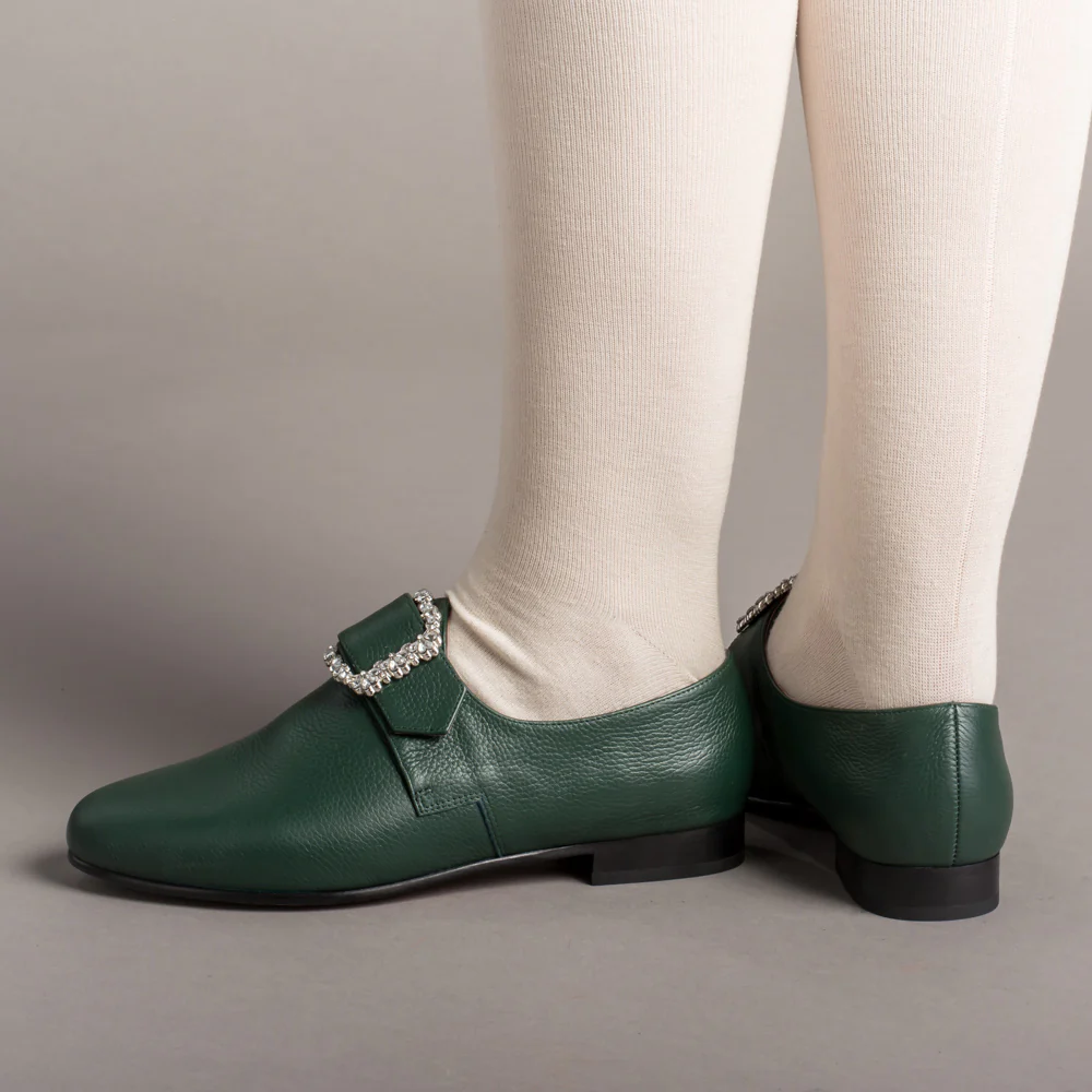 Schuyler 18th Century Shoes (Green) - Image 3