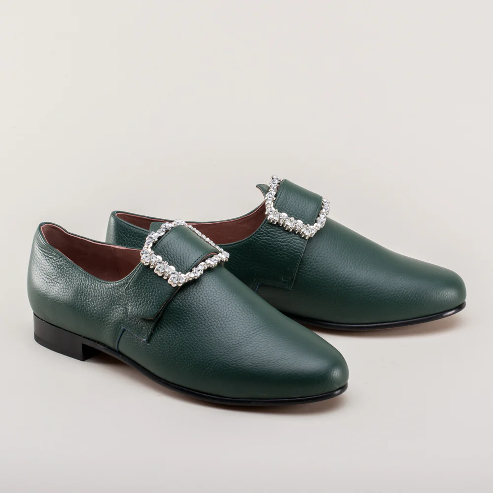 Schuyler 18th Century Shoes (Green) - Image 4