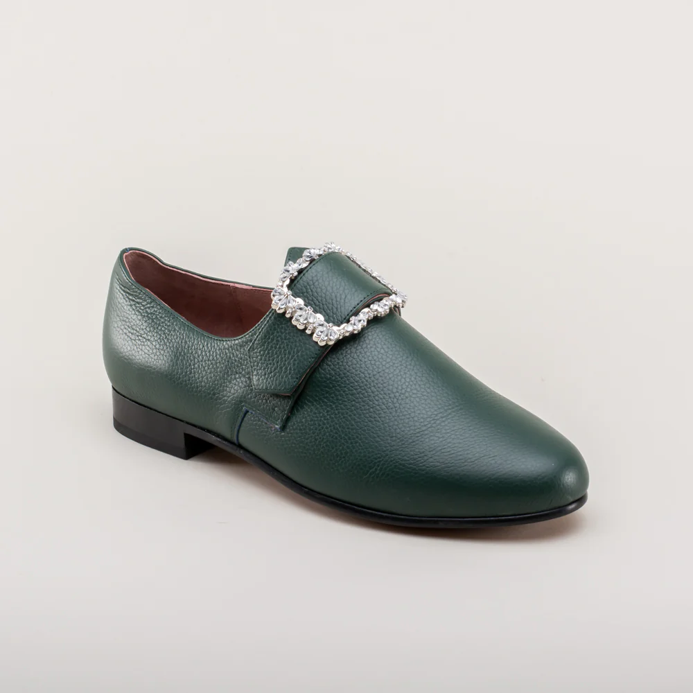 Schuyler 18th Century Shoes (Green) - Image 6