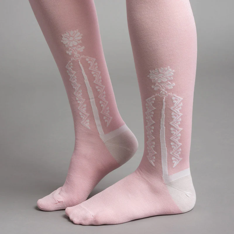 Clocked Silk Stockings (Pink) - Image 2