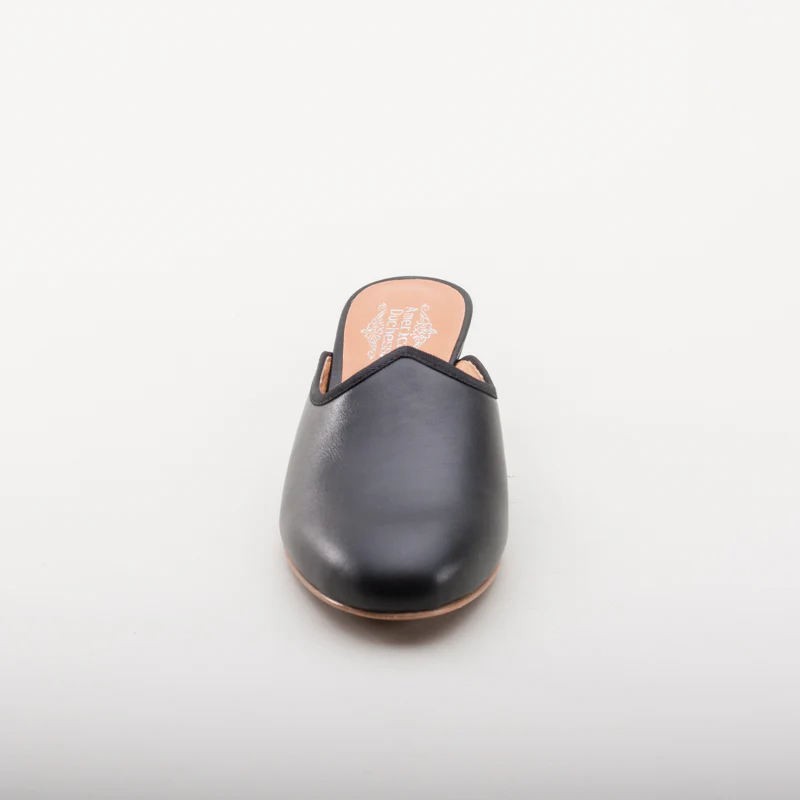 Sophie 18th Century Leather Mules (Black) - Image 13