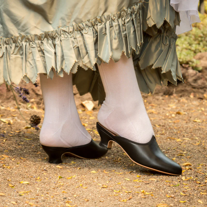 Sophie 18th Century Leather Mules (Black) - Image 4