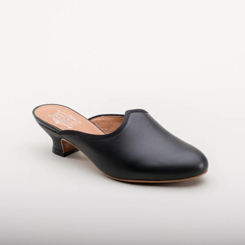 Sophie 18th Century Leather Mules (Black) - Image 6