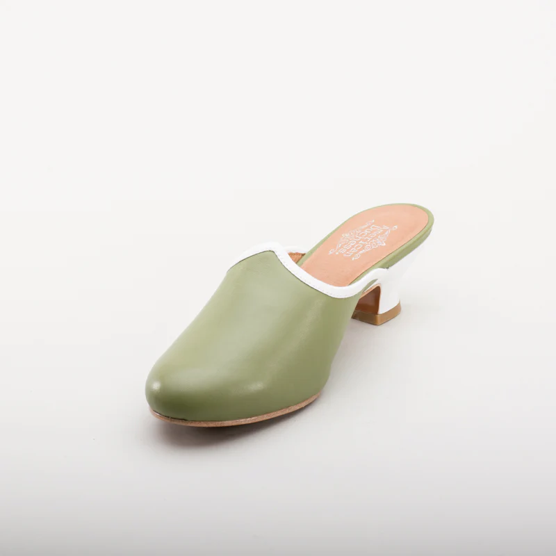 Sophie 18th Century Leather Mules (Green) - Image 11