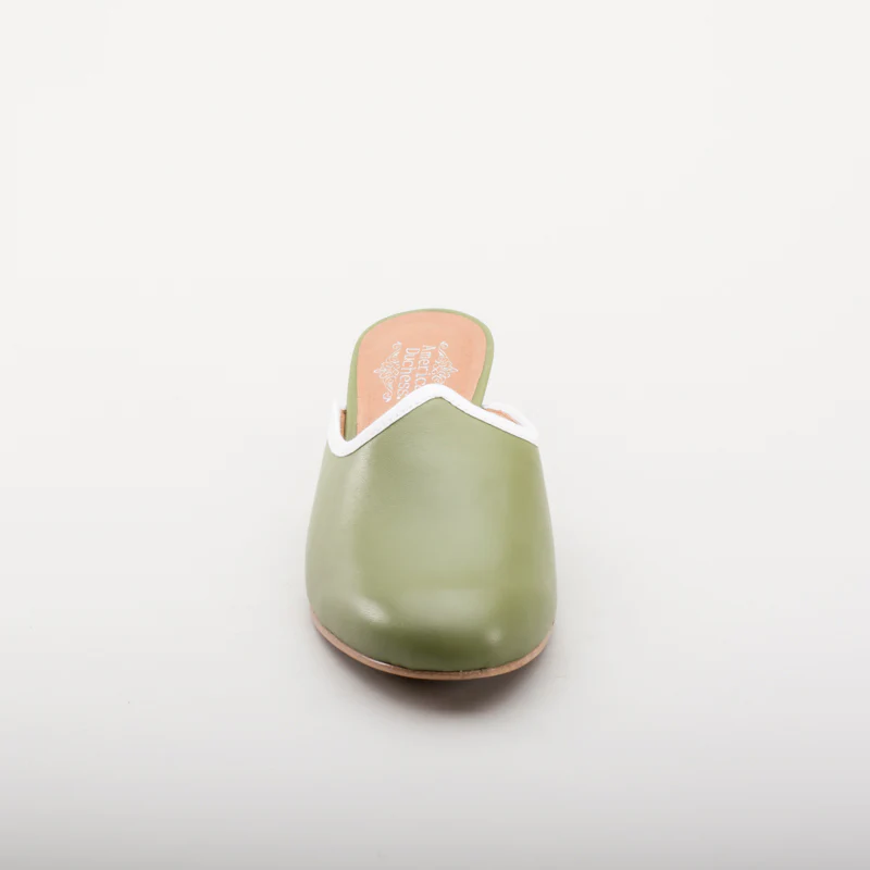Sophie 18th Century Leather Mules (Green) - Image 12
