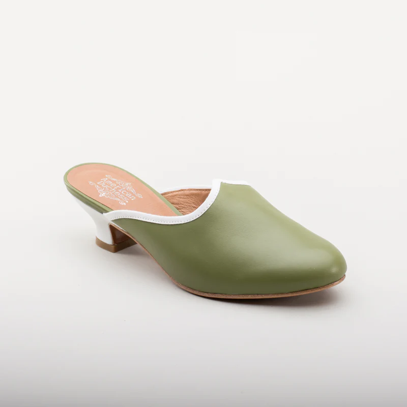 Sophie 18th Century Leather Mules (Green) - Image 5