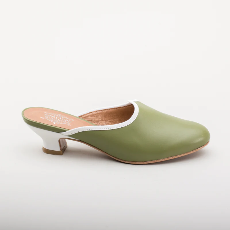 Sophie 18th Century Leather Mules (Green) - Image 6