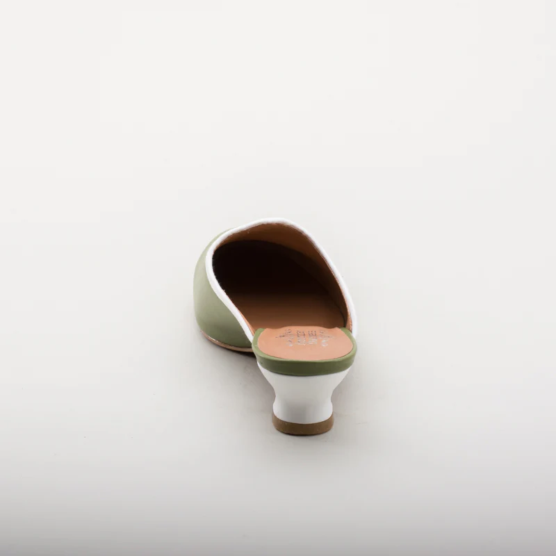 Sophie 18th Century Leather Mules (Green) - Image 8