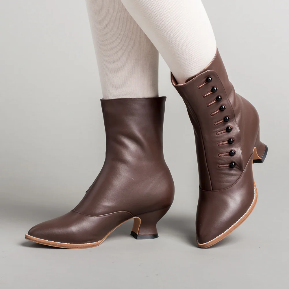Tavistock Victorian Button Boots (Brown) - Image 3