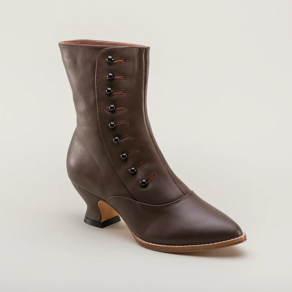 Tavistock Victorian Button Boots (Brown) - Image 5