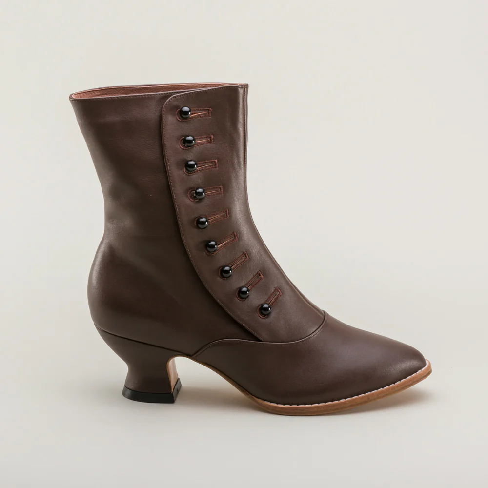 Tavistock Victorian Button Boots (Brown) - Image 6