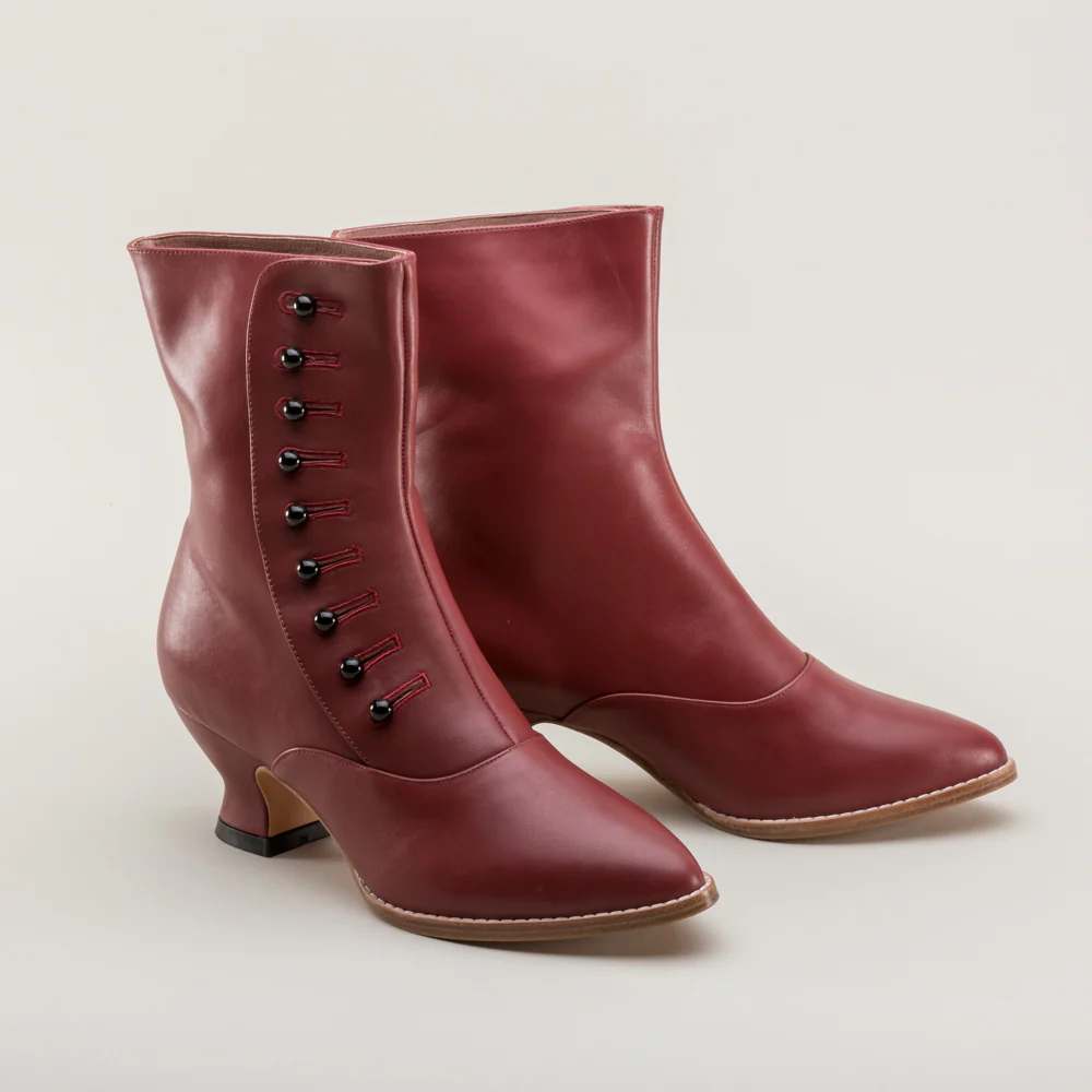 Tavistock Victorian Button Boots (Oxblood) - Image 3