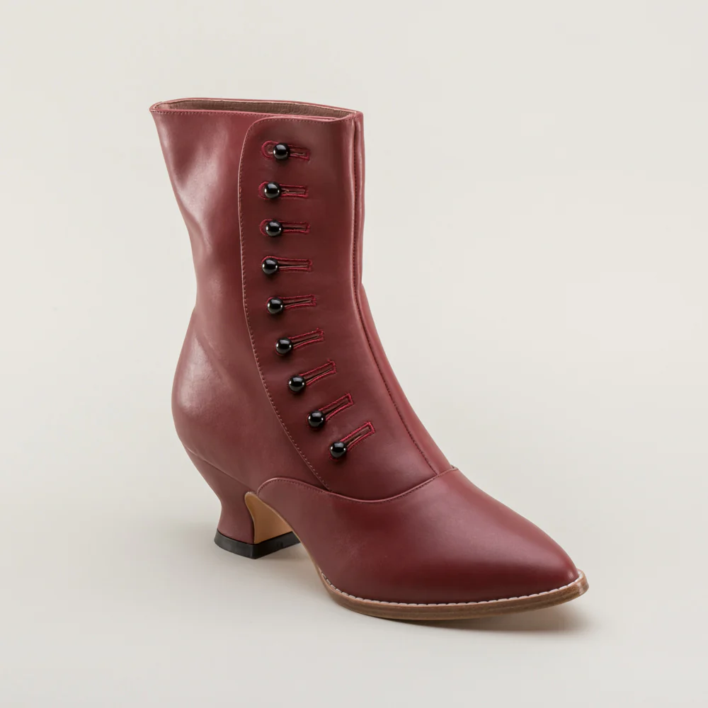 Tavistock Victorian Button Boots (Oxblood) - Image 4