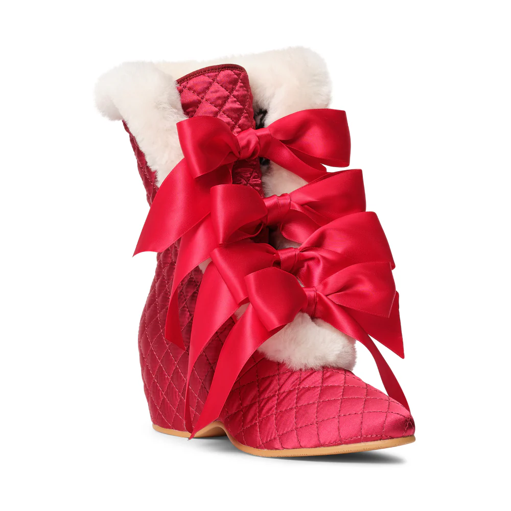 PRE-ORDER Victoria Carriage Boots (Red/Ivory) - Image 3