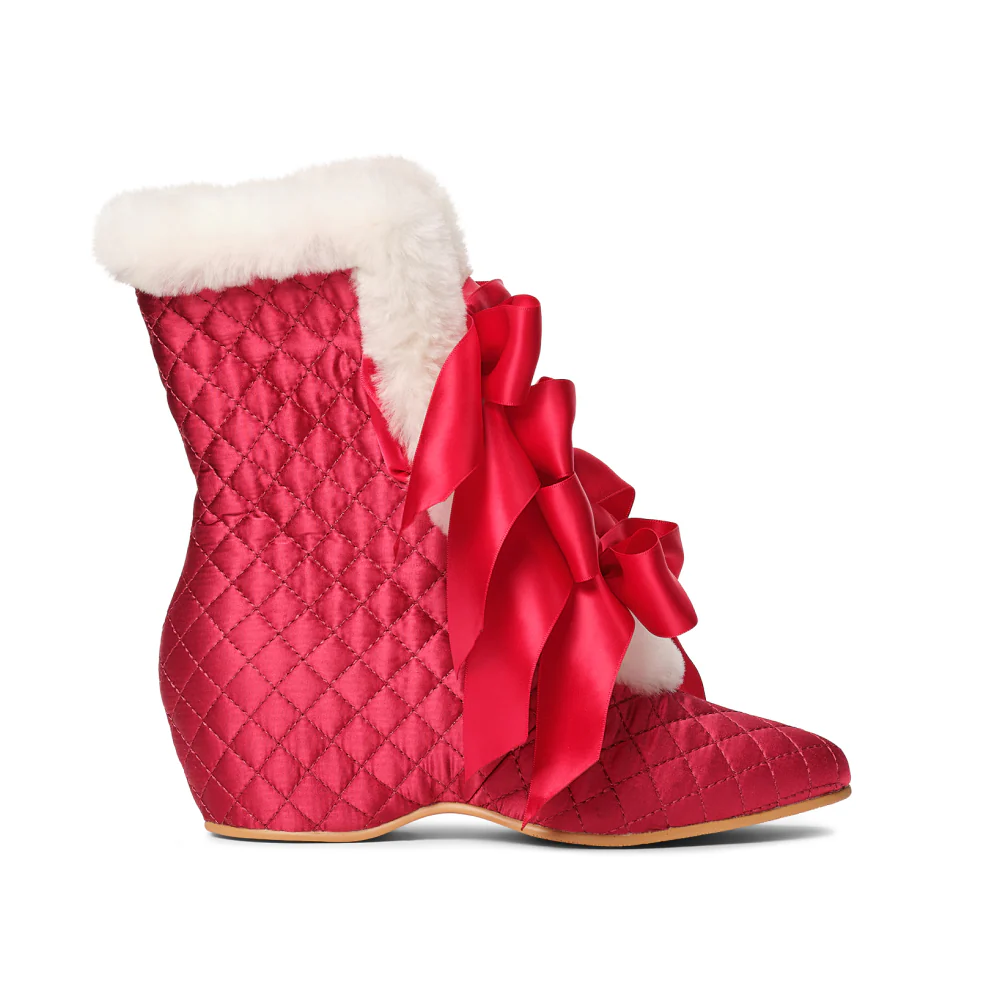 PRE-ORDER Victoria Carriage Boots (Red/Ivory) - Image 4