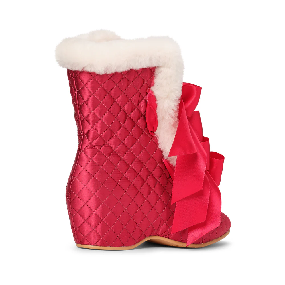 PRE-ORDER Victoria Carriage Boots (Red/Ivory) - Image 5