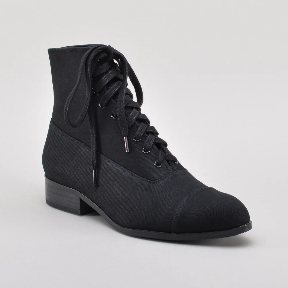 Watson Edwardian Lace-Up Boots (Black) - Image 5