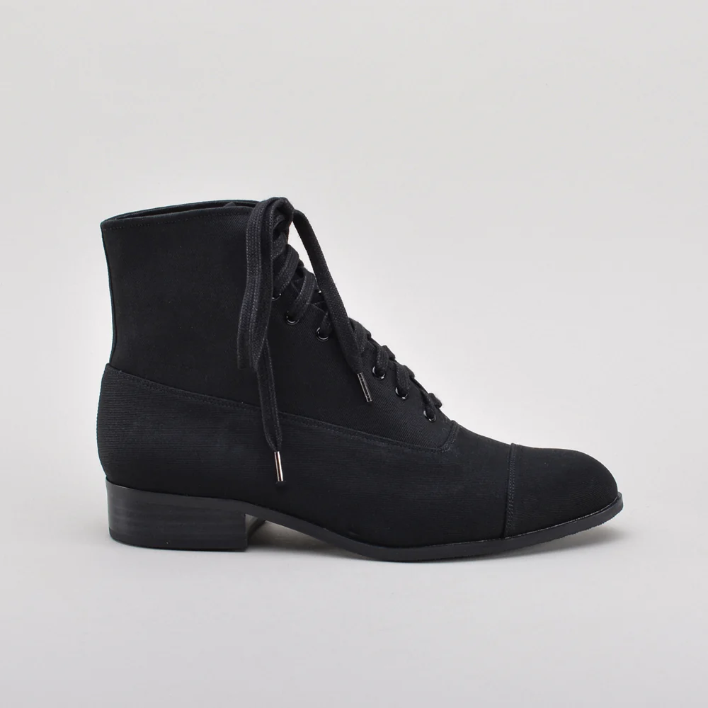 Watson Edwardian Lace-Up Boots (Black) - Image 6