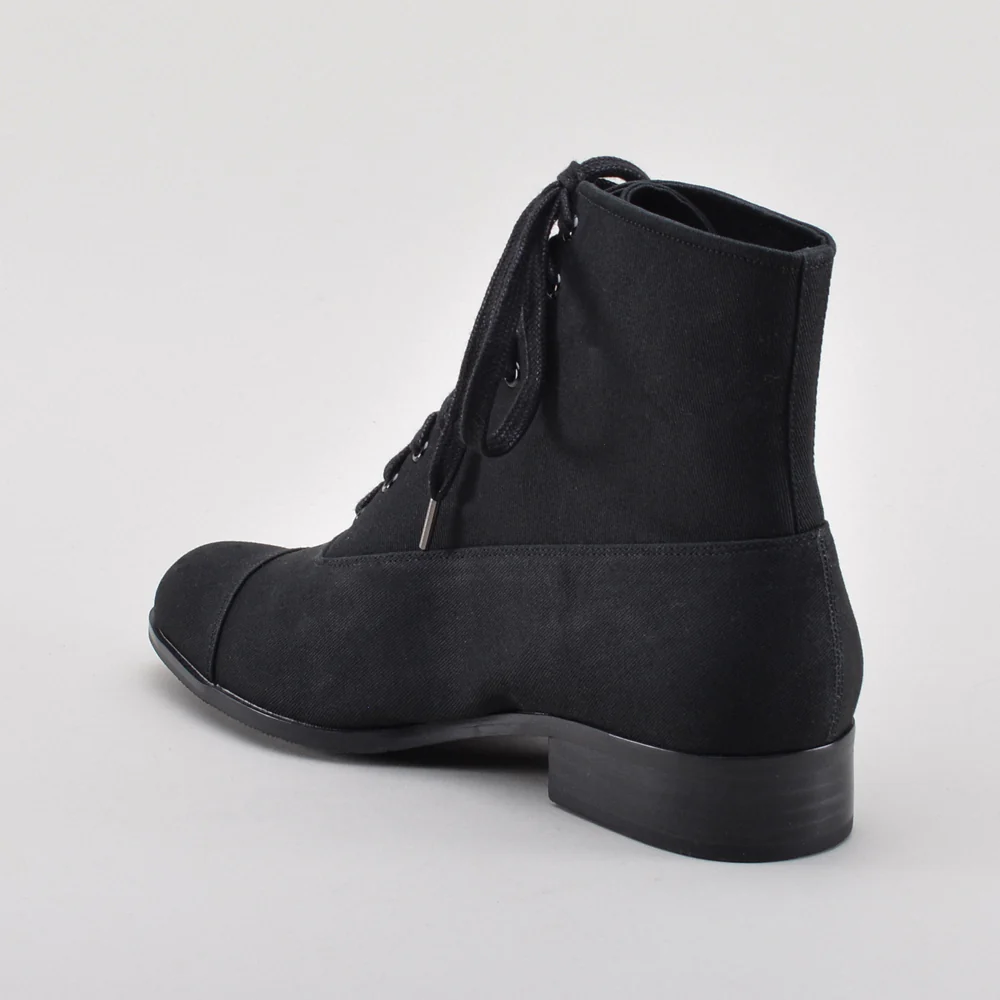 Watson Edwardian Lace-Up Boots (Black) - Image 9