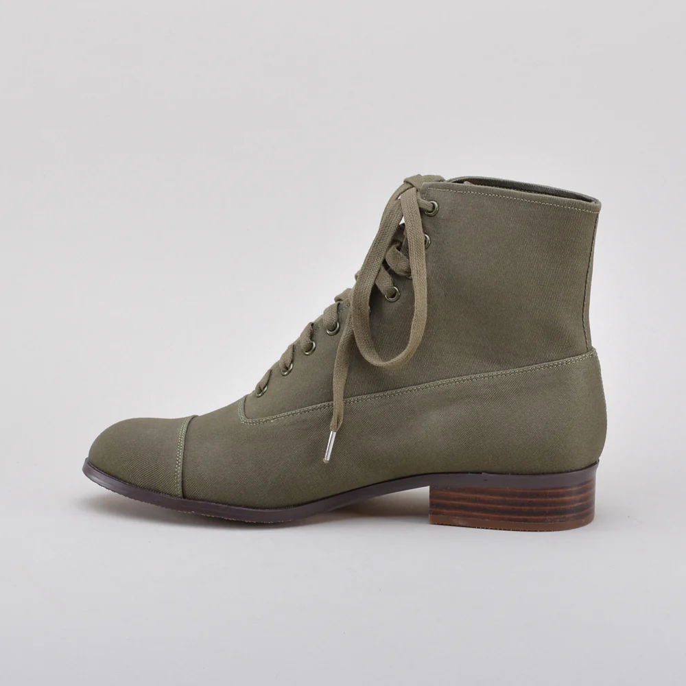 Watson Edwardian Lace-Up Boots (Moss Green) - Image 10