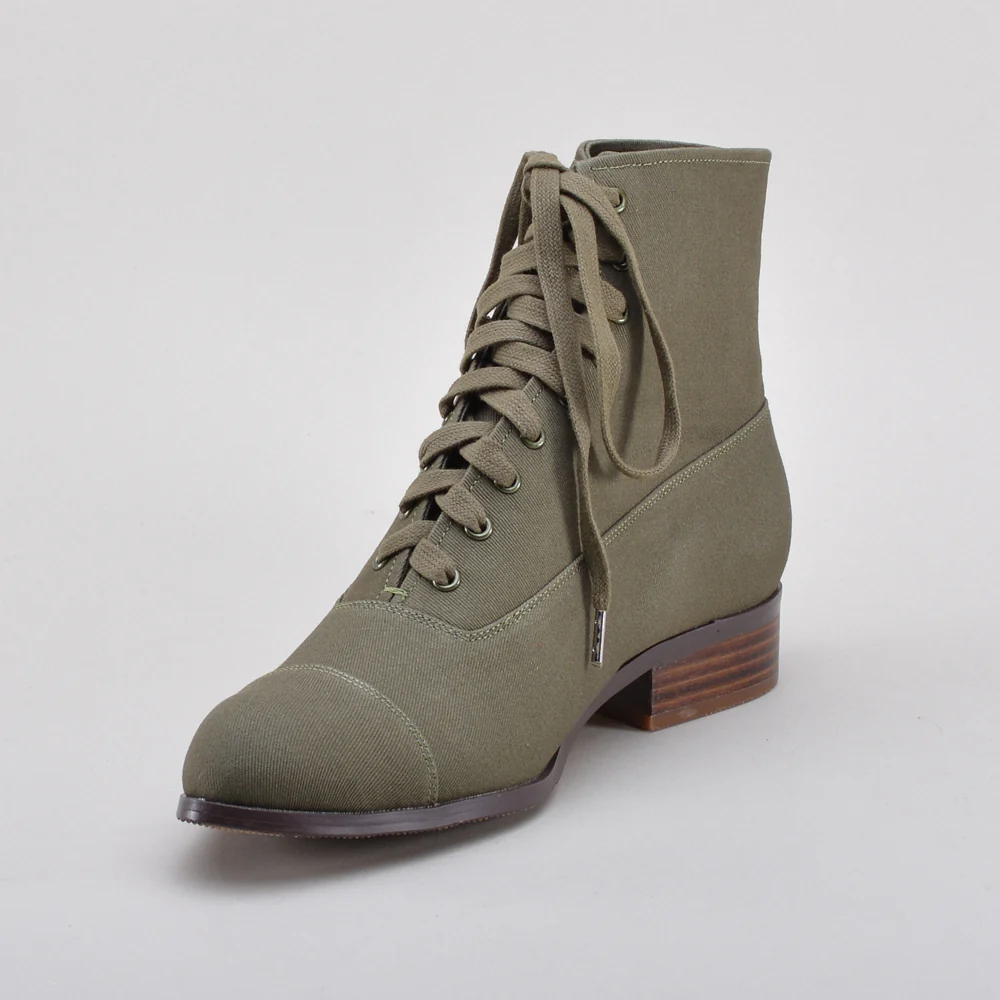 Watson Edwardian Lace-Up Boots (Moss Green) - Image 11