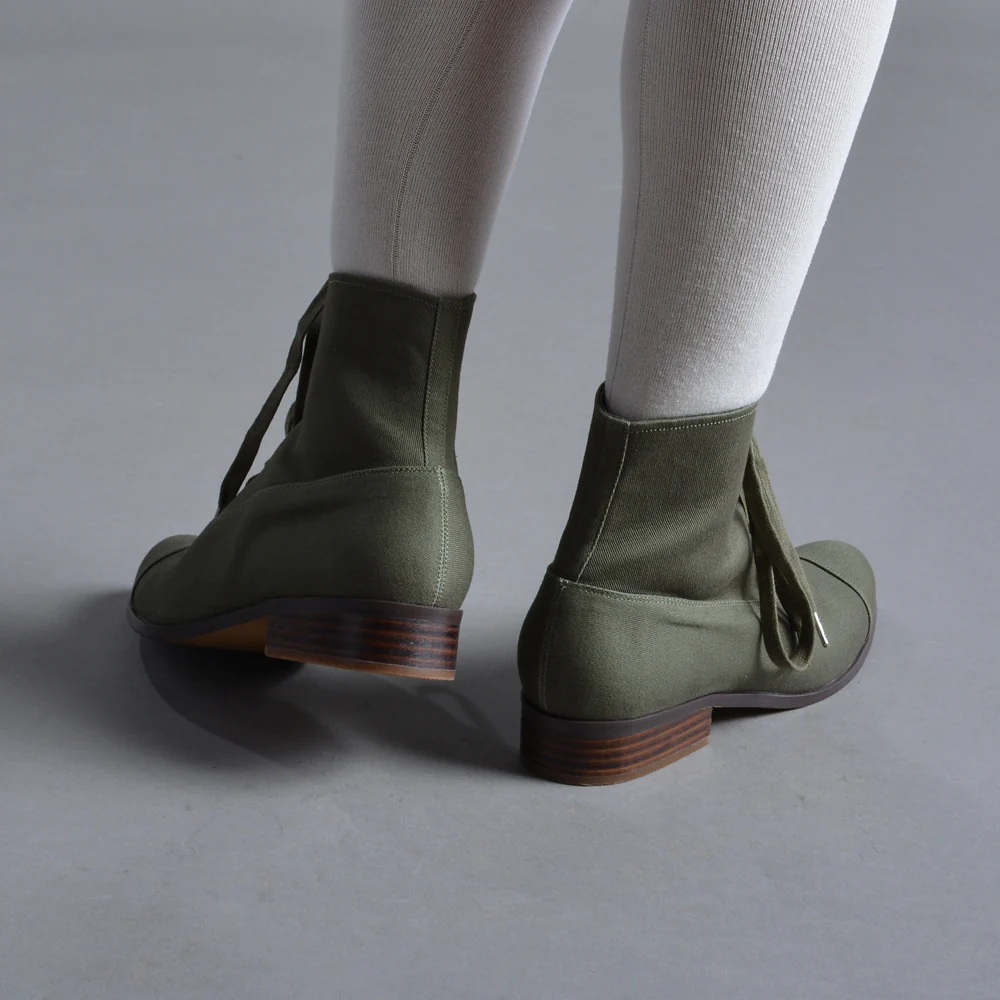 Watson Edwardian Lace-Up Boots (Moss Green) - Image 3