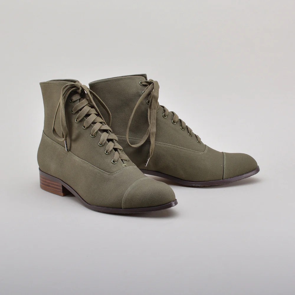 Watson Edwardian Lace-Up Boots (Moss Green) - Image 4