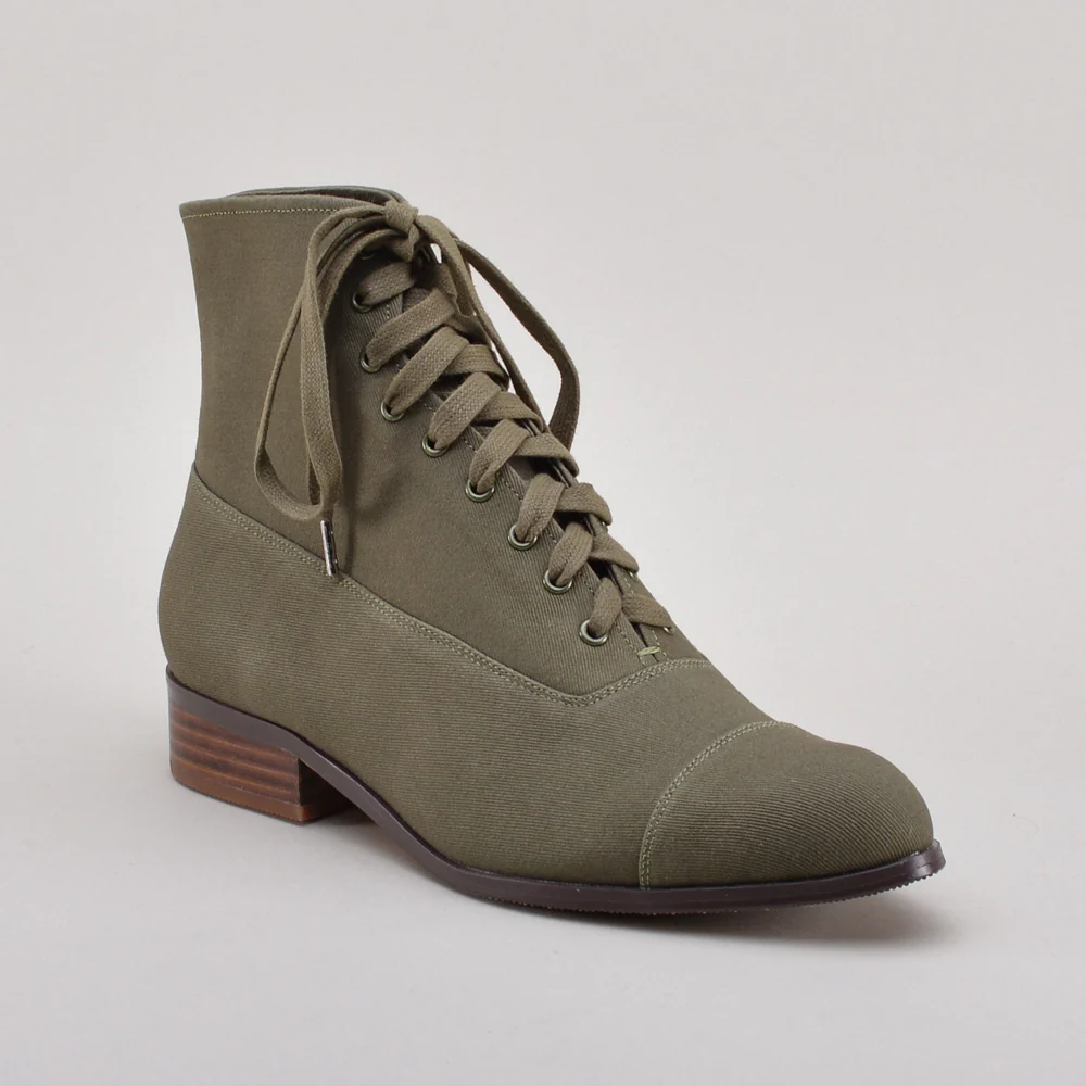 Watson Edwardian Lace-Up Boots (Moss Green) - Image 5