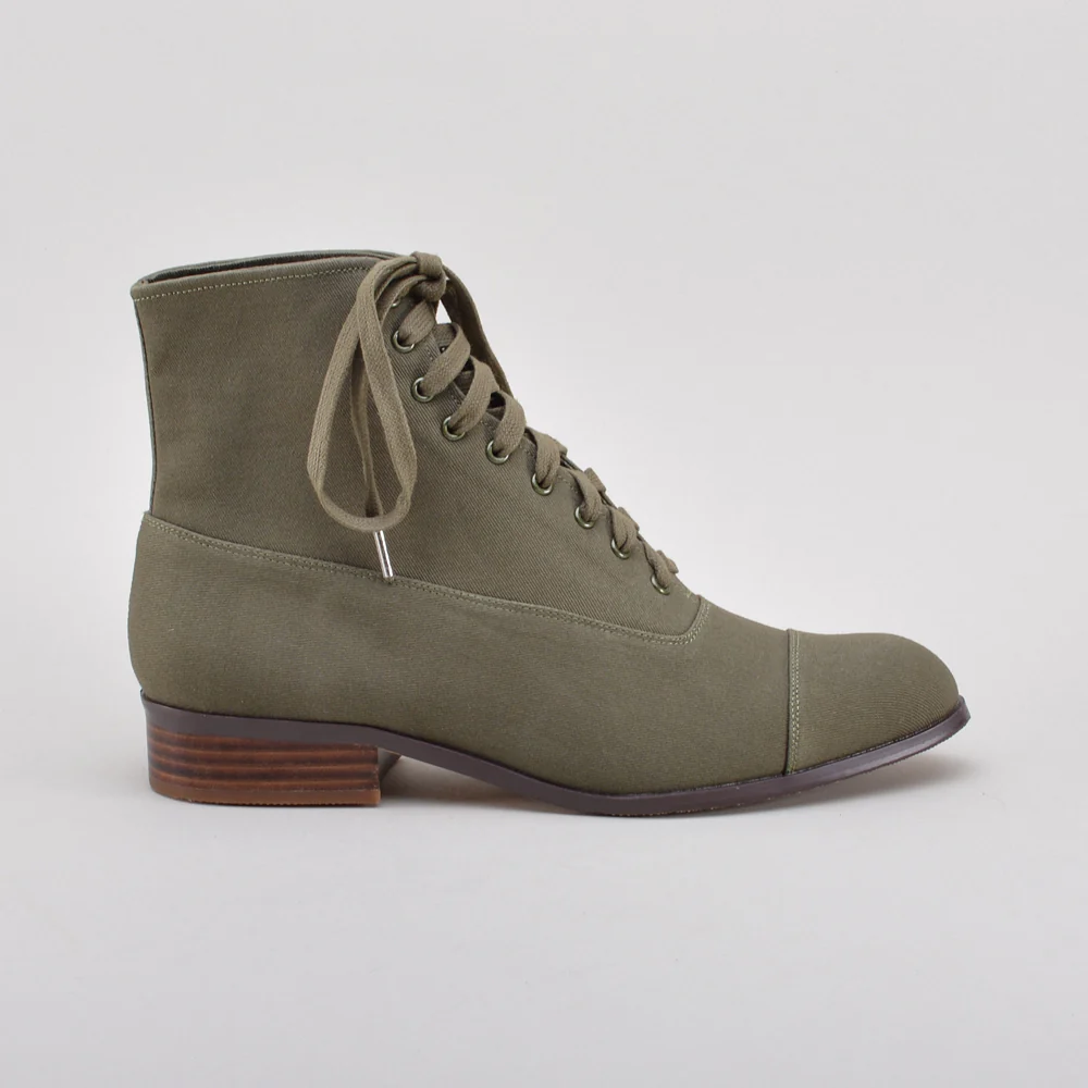 Watson Edwardian Lace-Up Boots (Moss Green) - Image 6
