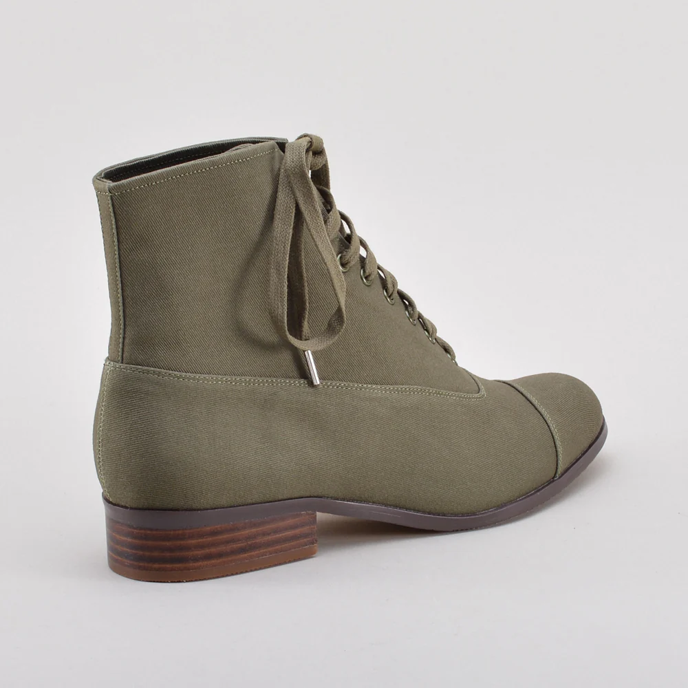 Watson Edwardian Lace-Up Boots (Moss Green) - Image 7